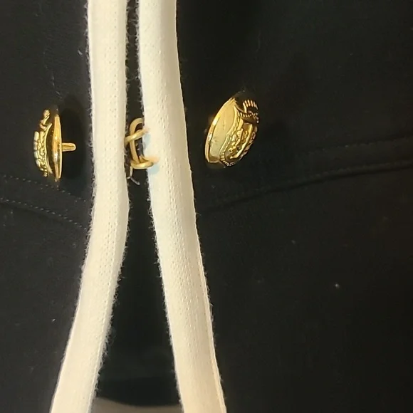 NWT Talbots Black Jacket with White Trim Size 6 - Picture 2 of 11